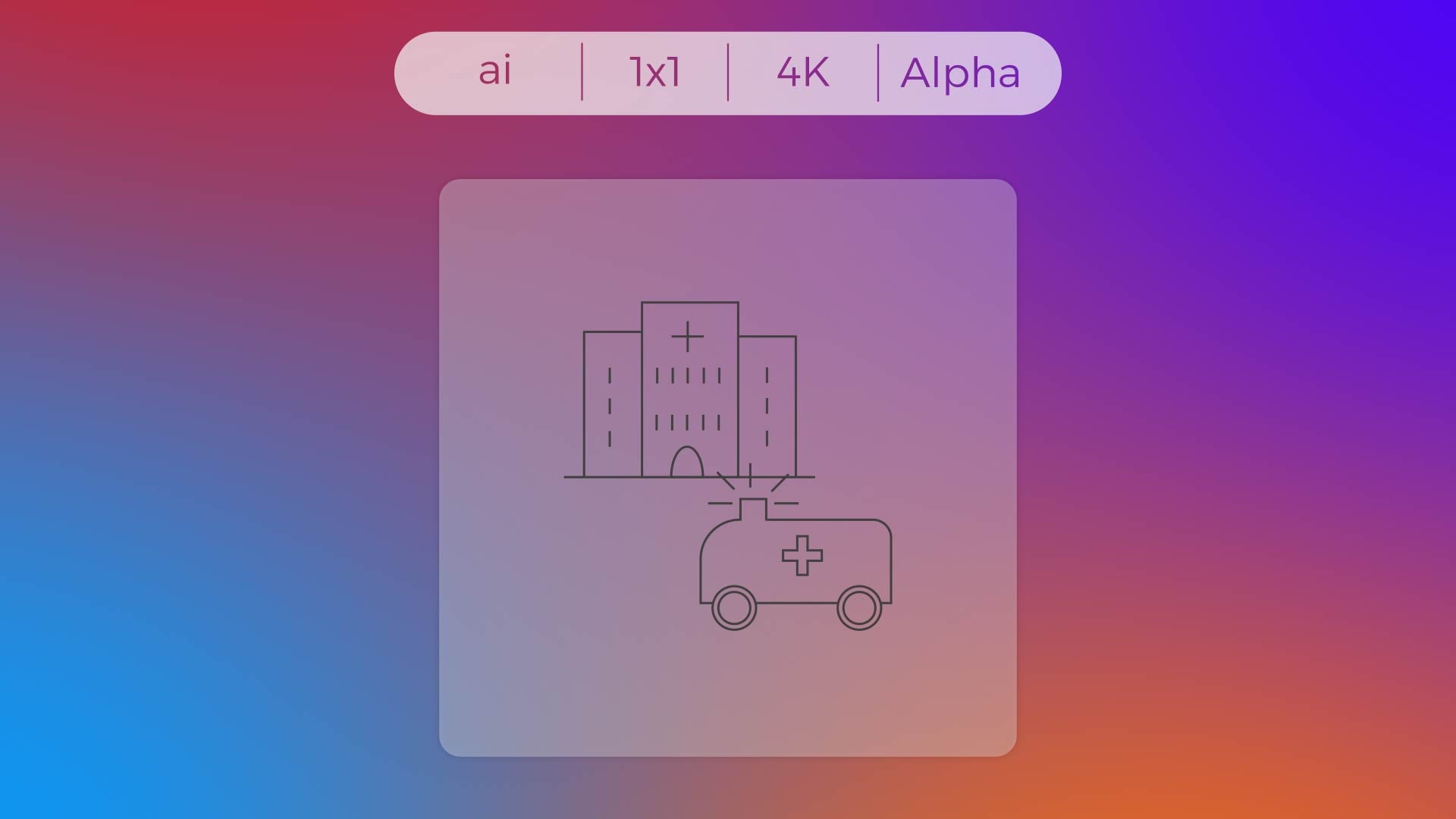 Stroke Icon - Ambulance and Hospital
